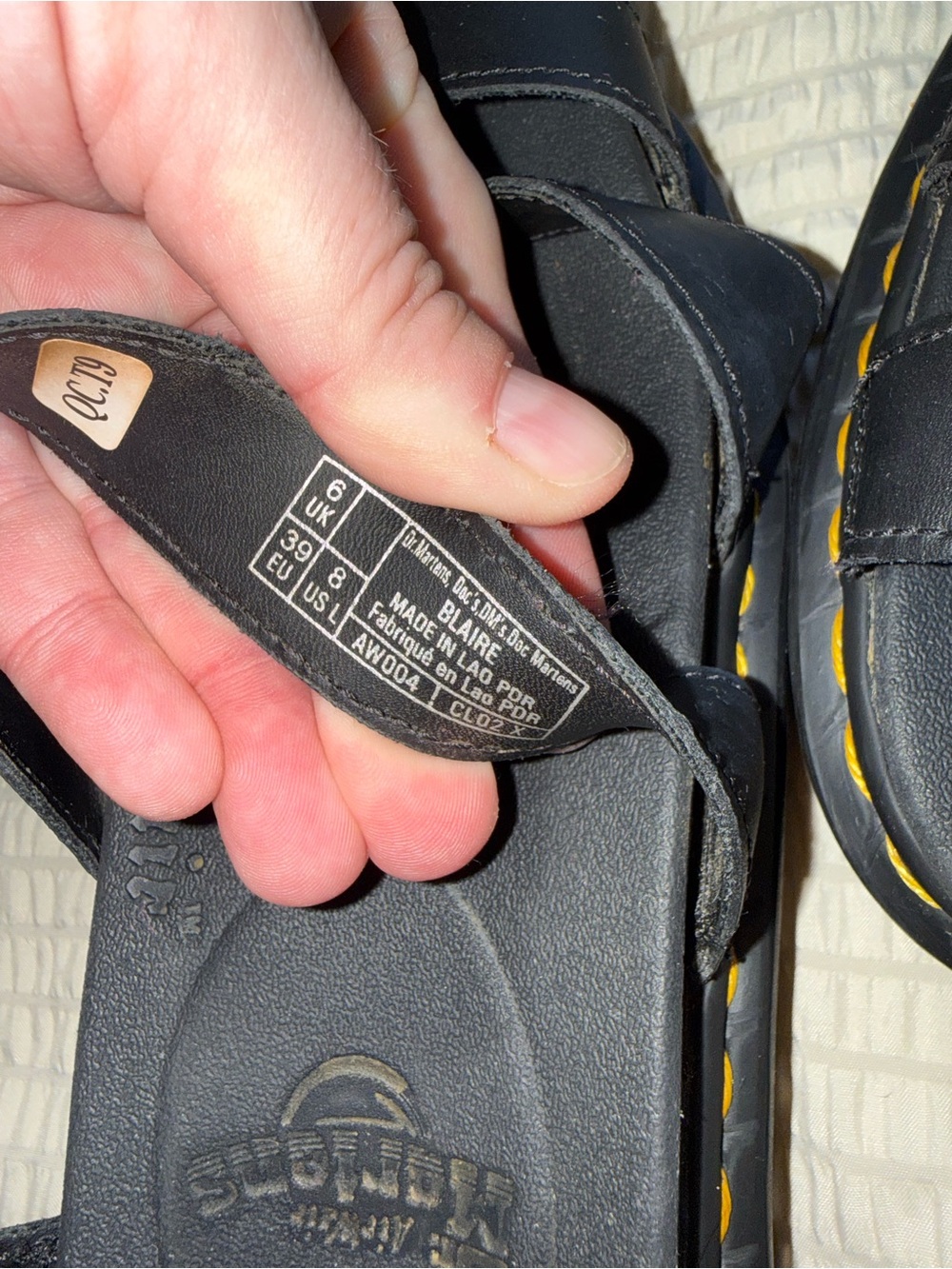 Dr Martens Black Leather Blair Sandals 8 - Picture 3 of 7
